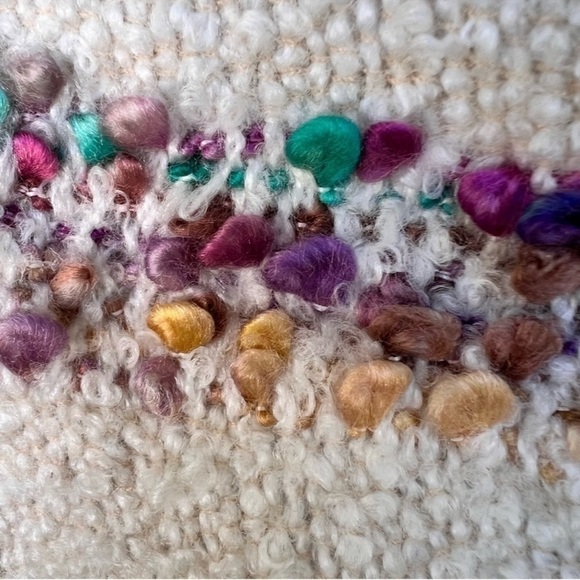 Anthropologie Striped Fringe Cardigan Poncho One Size - Picture 9 of 13